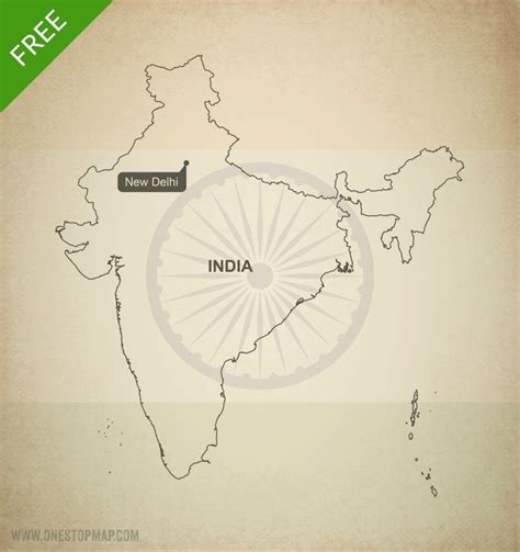 🇮🇳 Free Vector Map Of India Outline One Stop Map India Map Map