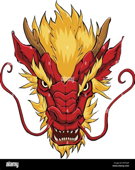 Chinese Dragon Head Red Stock Vector Image And Art Alamy