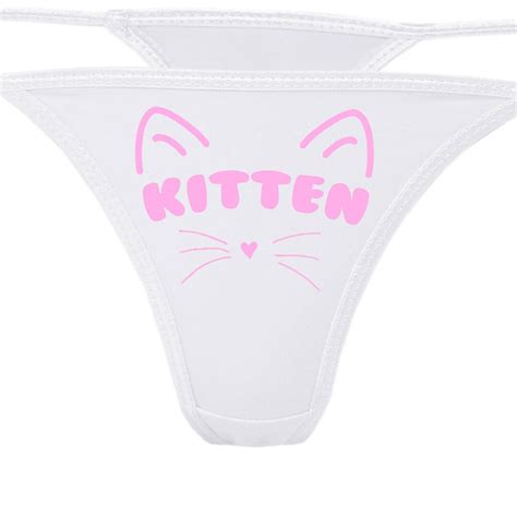 Kitten Flirty Cgl White Thong Show Your Slutty Side Choice Of Etsy Canada