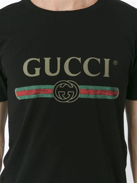 Gucci Washed T Shirt With Print In Black For Men Lyst