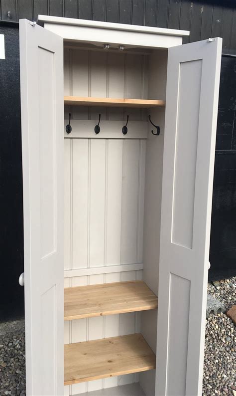 New 2 Door Hallway Utility Cloak Room Storage Cupboard With Coat Hoo