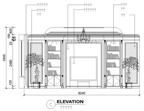 living room  bookcase cad elevation layout file cadbull