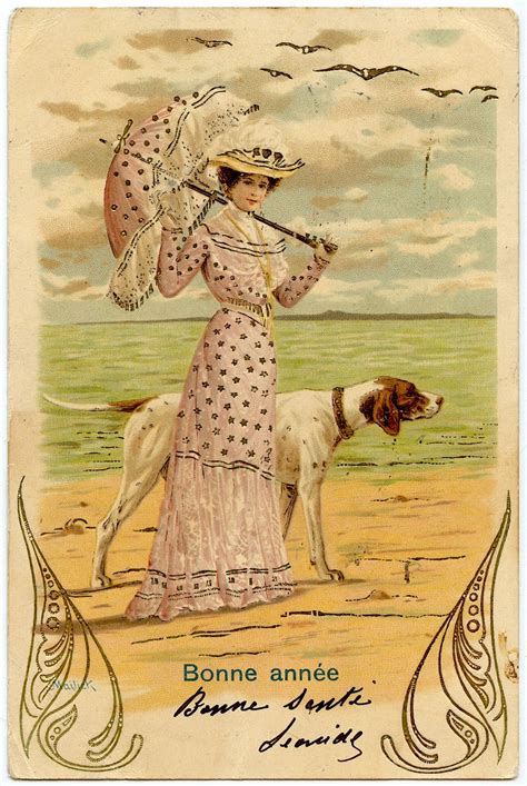 Lot Antique Art Nouveau French Postcard Mailick