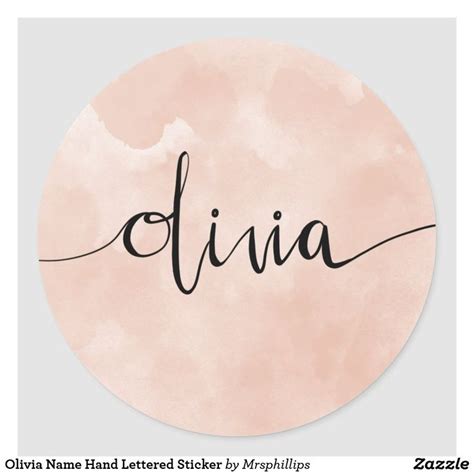 Olivia Name Hand Lettered Sticker In 2022 Olivia Name