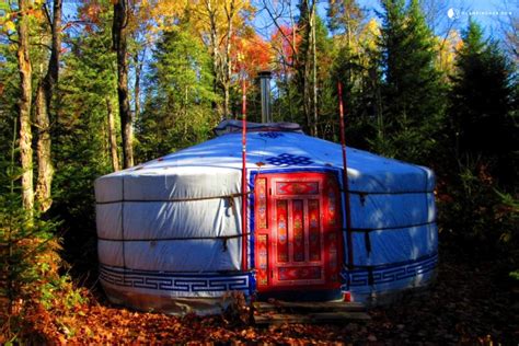 Yurt Camping Rental Near Laurentian Mountains Of Quebec Canada