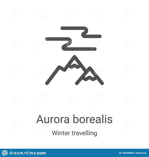 Aurora Borealis Icon Vector From Winter Travelling Collection Thin