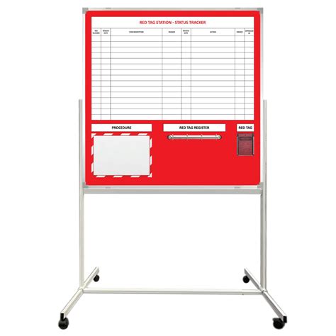 Mobile Red Tag Station Status Tracker Whiteboard Magiboards