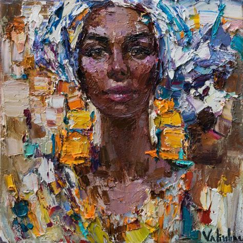 Buy African Woman Portrait Painting Impasto Style Oil Painting By