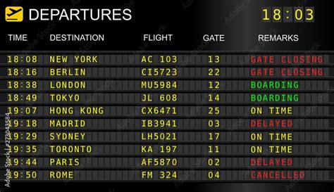 Flight Information Display System In International Airport Cancelled