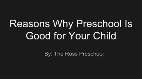 Reasons Why Preschool Is Good For Your Child