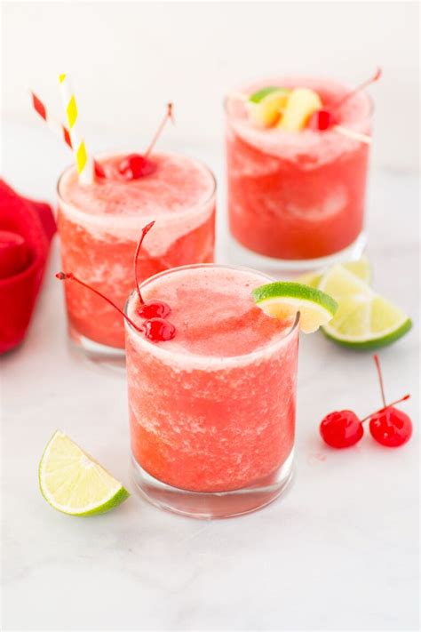 EASY Frozen Party Slush Recipe Strawberries Pineapple Cherries Are
