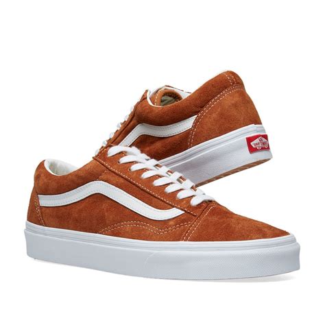 Vans Old Skool Pig Suede Leather Brown And True White End Se