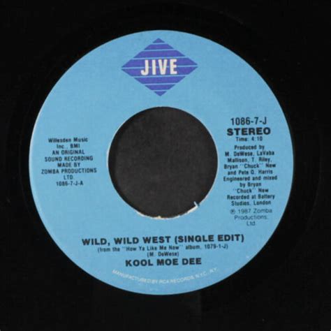Kool Moe Dee Wild Wild West Edit Jive 7 Single 45 Rpm Ebay
