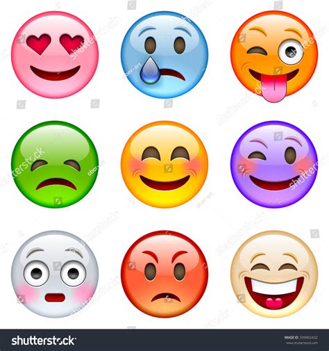 set emoticons set emoji isolated vector stock vector royalty free 339902432 shutterstock