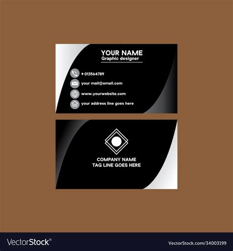 Unique Business Card Design With Graphic Vector Image