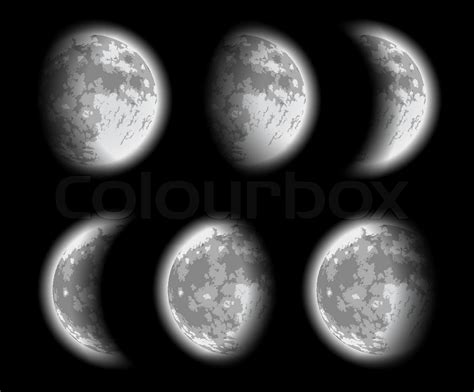 Moon Phases Vector Illustration Stock Vector Colourbox
