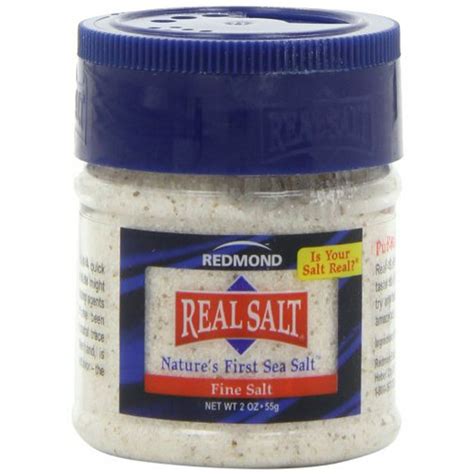 Redmond Real Salt Natures First Sea Salt Fine Salt 2 Ounce Shaker