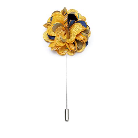 Novelty Yellow Blue Floral Lapel Pin Dibangustore