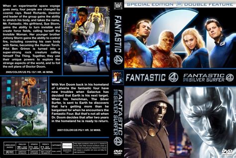 Fantastic 4 Double Feature Movie Dvd Custom Covers Fantastic 4