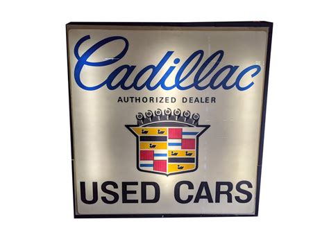 1960s Cadillac Used Cars Light Up Dealership Sign