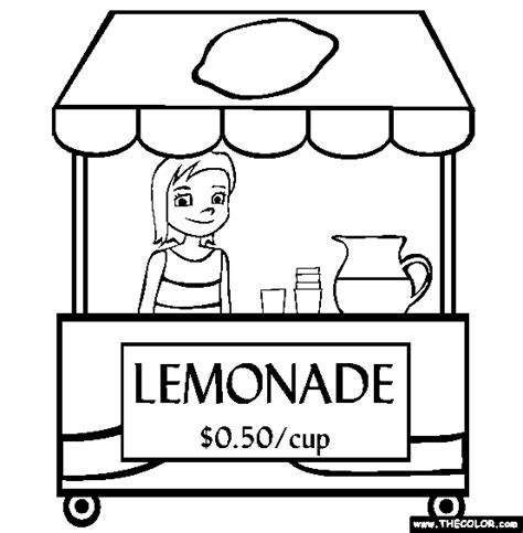 Lemonade Stand Online Coloring Page | Kids lemonade stands, Lemonade stand, Kids lemonade