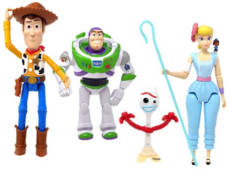 Toy Story 4 Woody Buzz Lightyear Forky Bo Peep Action Figure 4 Pack Mattel Toywiz