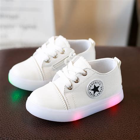European Led Lace Up Baby Tennis Children Sneakers Glowing