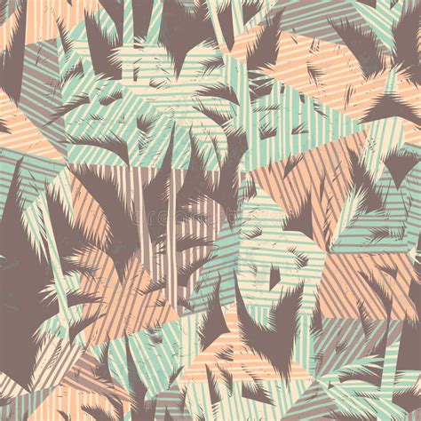 Trendy Seamless Exotic Pattern With Palm Animal Prints And Hand Drawn