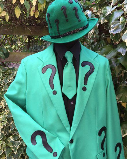 Masquerade Mens Green Riddler Costume For Hire Heros And Villains Fancy