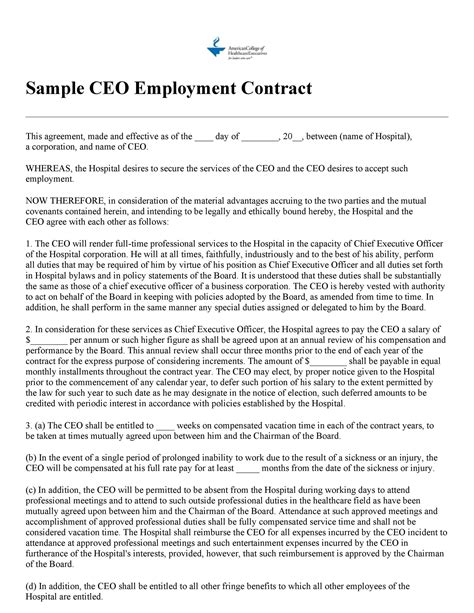 50 Ready To Use Employment Contracts Samples And Templates