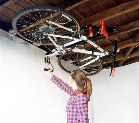Hide A Ride Lets You Store Your Bicycle On Your Ceiling Bike Storage
