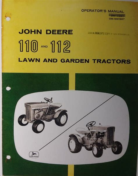 John Deere 110 112 Round Fender Garden Tractor And 36 Snow Blower Owner