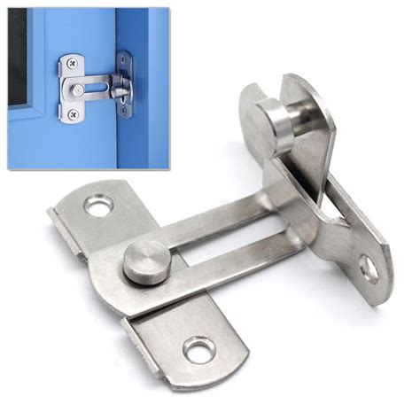 Cabinet Drawer Sliding Door Lock Hook Latch Security Stainless Steel 90