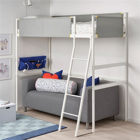 Vitval Loft Bed Frame White Light Gray Twin Ikea