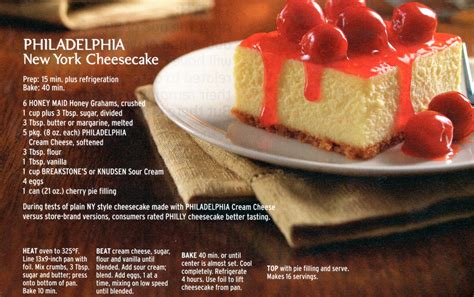 And with all of our options, we've got you covered no matter what you're craving. Philadelphia New York Cheesecake | Country & Victorian Times