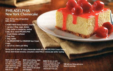 They all have different themes and flavours, with chocolate bars becoming an obvious theme. Philadelphia New York Cheesecake | Country & Victorian Times
