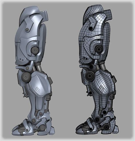 cyborg sci fi armor power armor robot concept art armor concept blender 3d robot leg robot