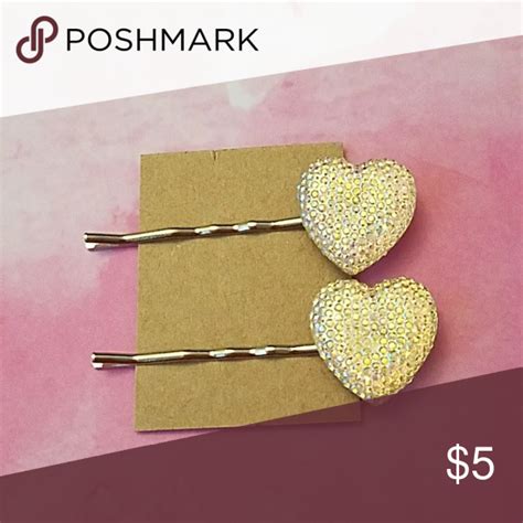 Not Available Holographic Heart Bobbi Pins Hair Accessories Bobbi