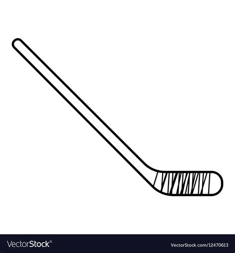 Professional Hockey Stick Icon Outline Style Vector Image