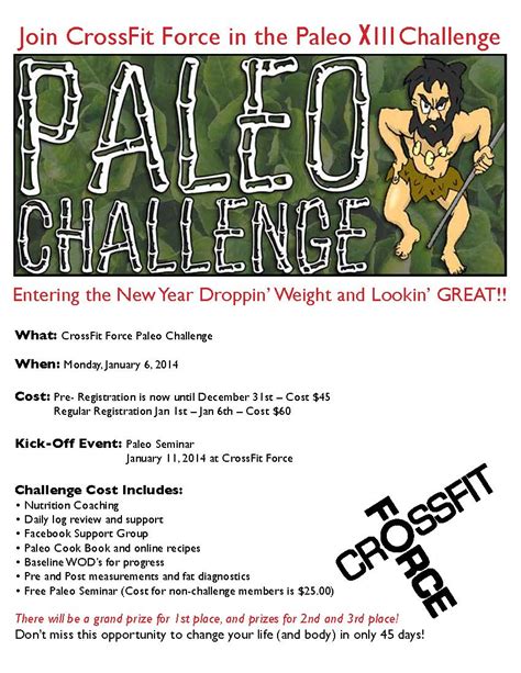 Cff Paleo Challenge Xiii Crossfit Force