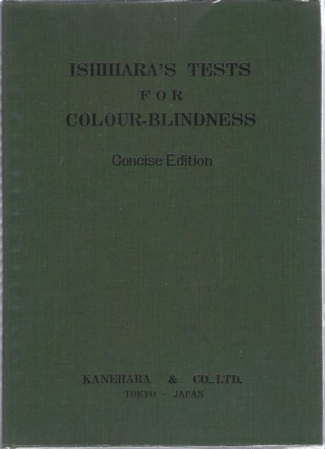 Ishiharias Tests For Colour Blindness Concise Edition By Shinobu
