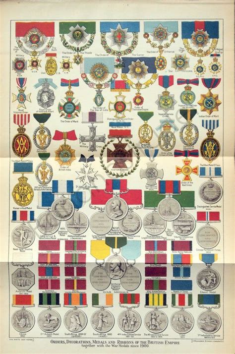 Antique Print Of British Medals Orders Decorations Medals And