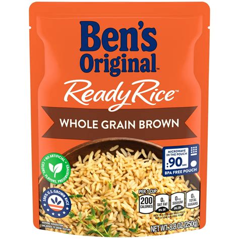 Bens Original Ready Rice Whole Grain Brown 88 Oz Pouch Walmart