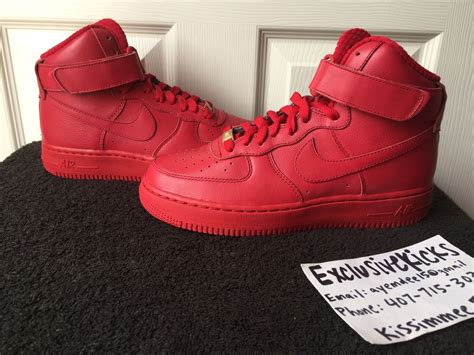 Ds New Authentic Nike Id Air Force One 1 Hi Top Red October 55 Custom