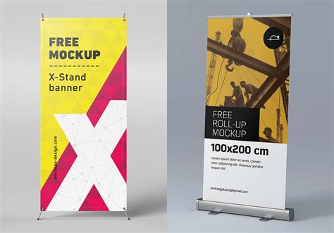 The free psd product gives you a great opportunity to showcase your creative ideas on the transparent plastic cups. Roll Up Banner Mockup Free PSD