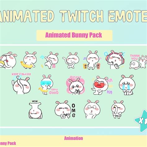 Animated Twerk Bunny Emotes For Twitch And Discord Cute Etsy