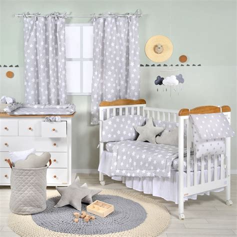 Grey White Star Baby Bedding Set | Crib bedding sets, Baby bedding sets, Crib bedding