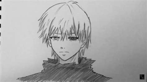 How To Draw Ken Kaneki From Tokyo Ghoul Step By Step Easy Youtube