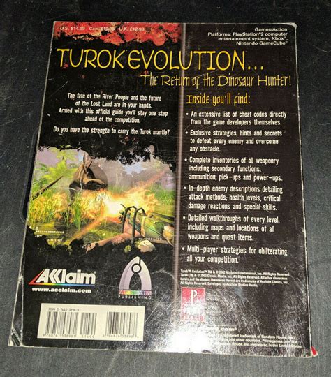 Turok Evolution Prima Strategy Guide Jurassic Dinosaur Hunter Cheat Ps