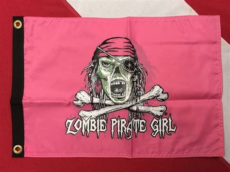 zombie girl pirate flag fun novelty t 12x18 grommets 2 sided 015 flappin ebay girl